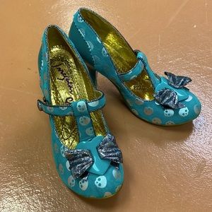 Irregular Choice mint green suede and leather size 10US EUR41